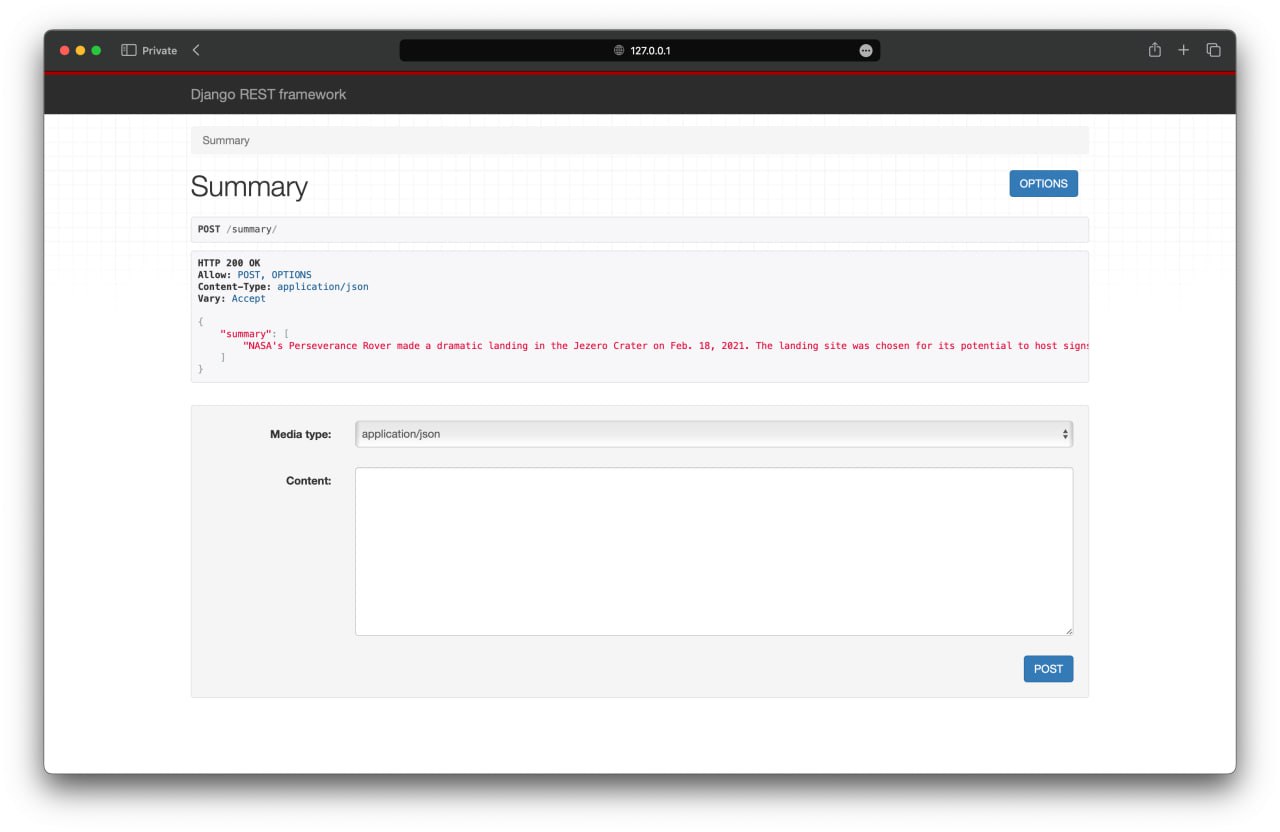 Text summarizer procedure